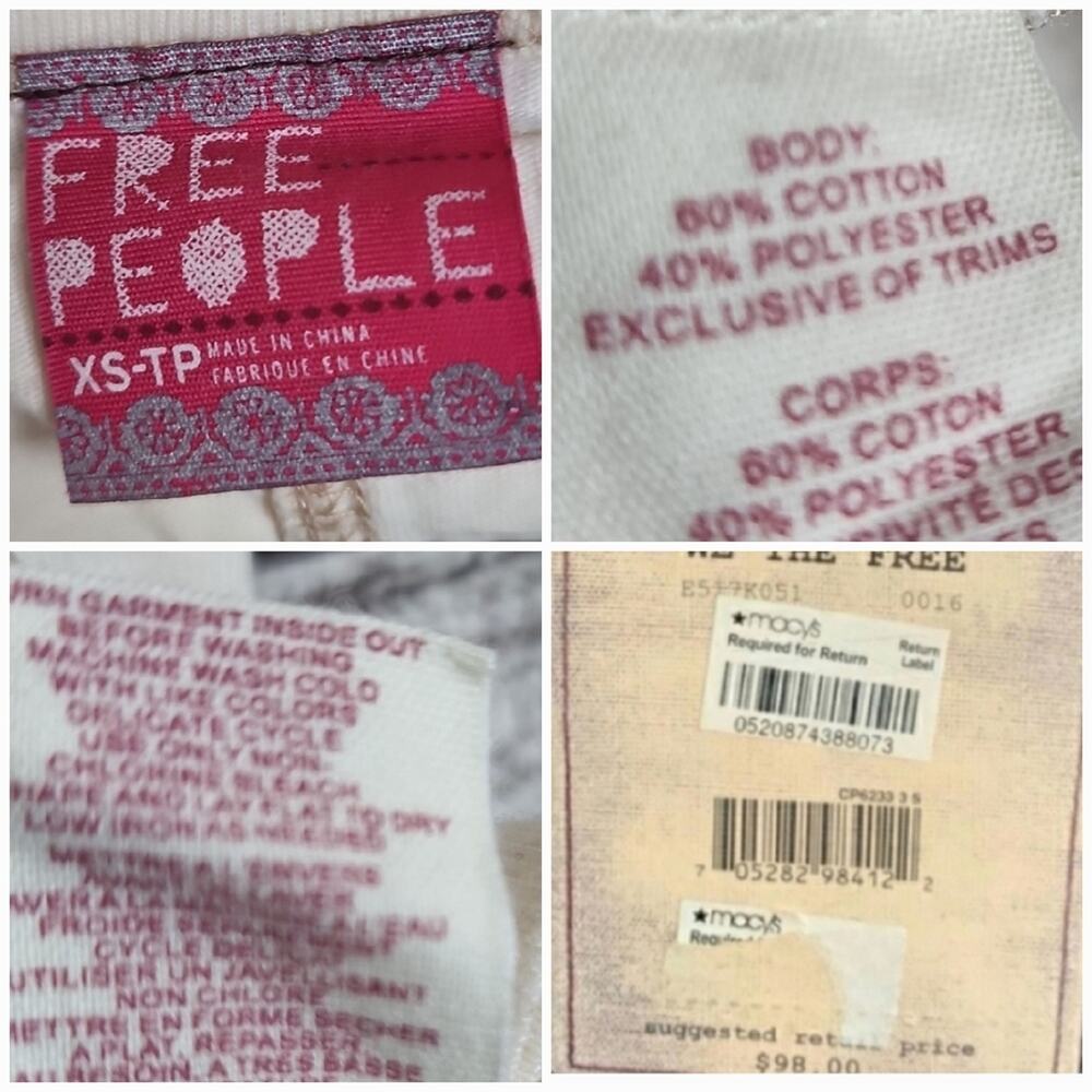 Free People Studded Stud Cuff Patchwork Henley - image 4